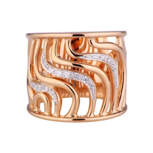 Zirkonia-Ring Silber roségold-plattiert