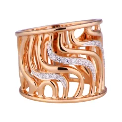 Zirkonia-Ring Silber roségold-plattiert