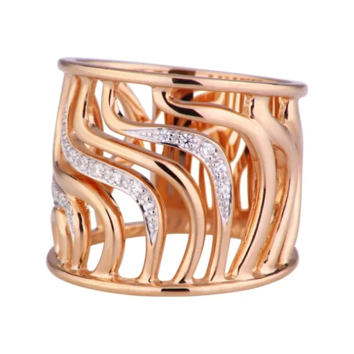Zirkonia-Ring Silber roségold-plattiert