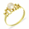 Zuchtperlen-Ring Gelbgold