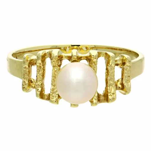Zuchtperlen-Ring Gelbgold