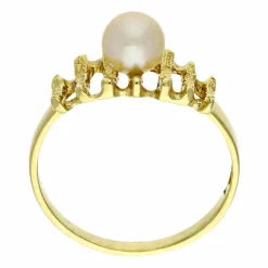 Zuchtperlen-Ring Gelbgold
