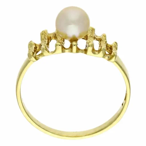 Zuchtperlen-Ring Gelbgold